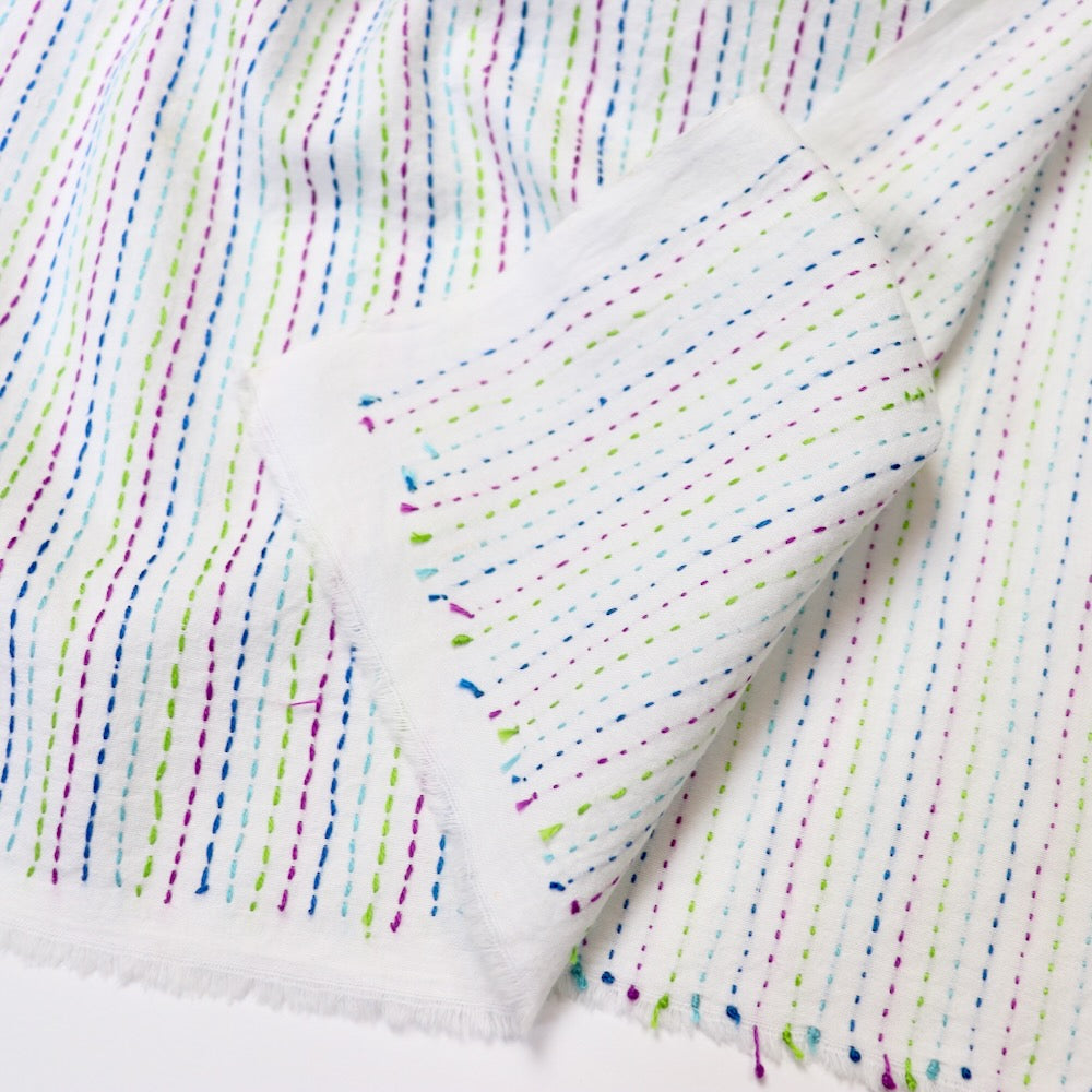 kantha cotton yardage embroidered by hand