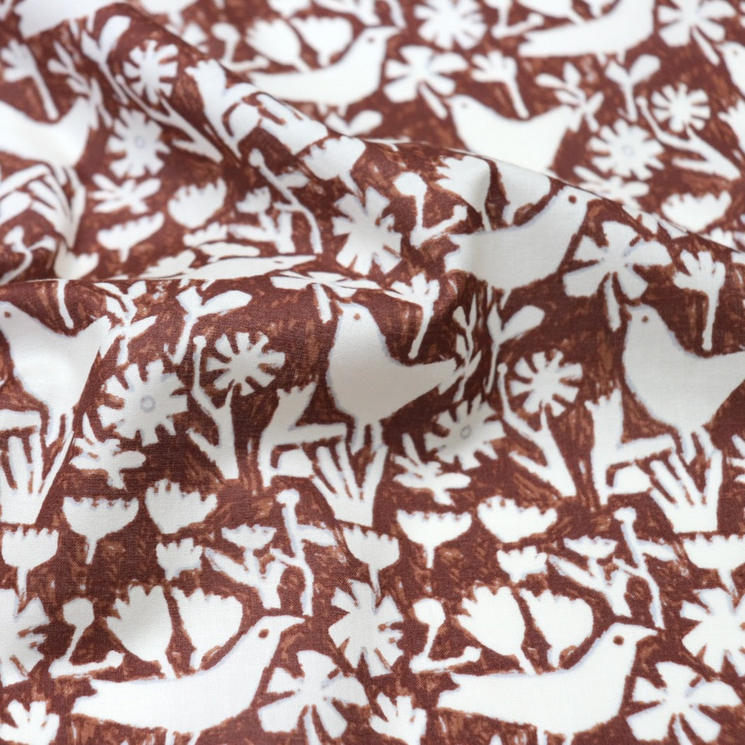 Hokkoh Japan bird print cotton lawn fabric