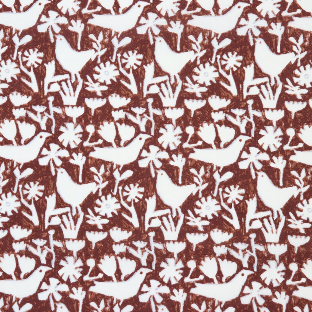 Hokkoh Japan bird print cotton lawn fabric
