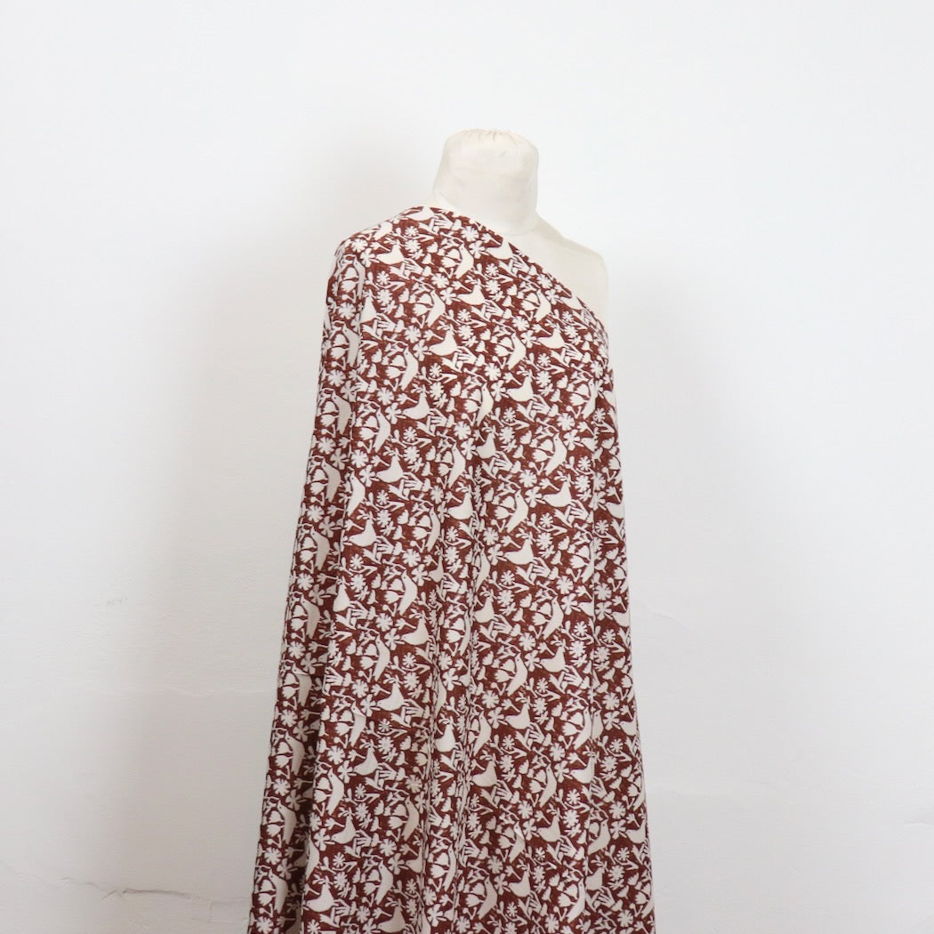 Hokkoh Japan bird print cotton lawn fabric