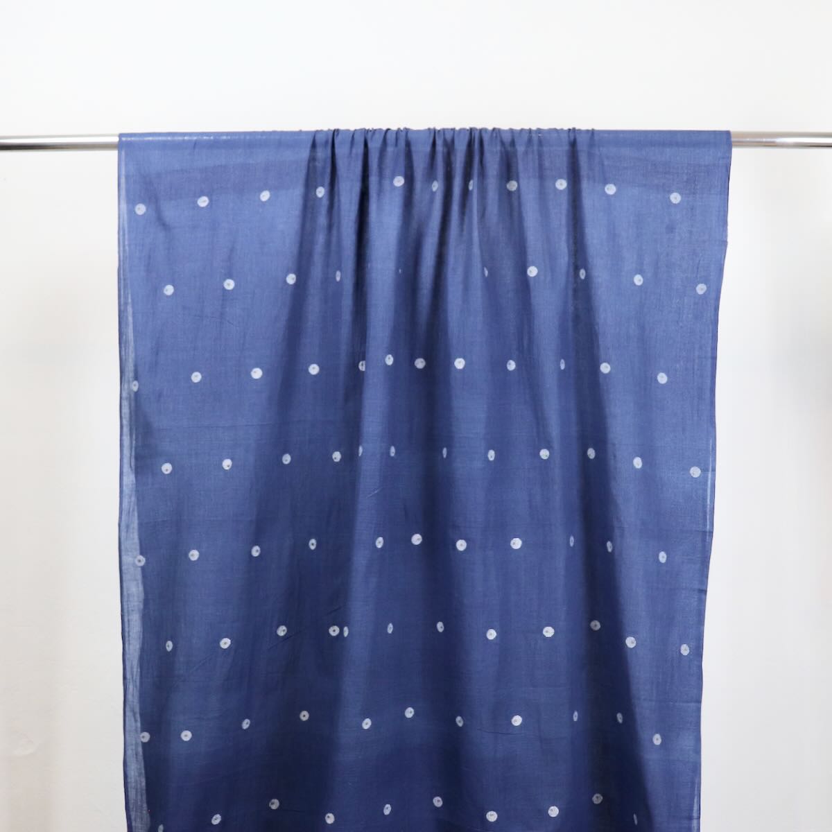 natural indigo jamdani polka dot fabric