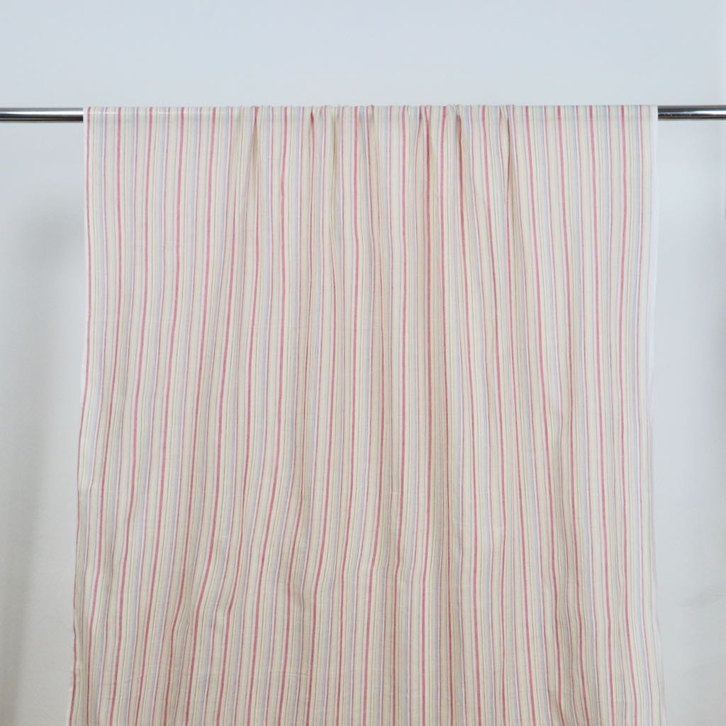 pastel stripes khadi cotton voile fabric