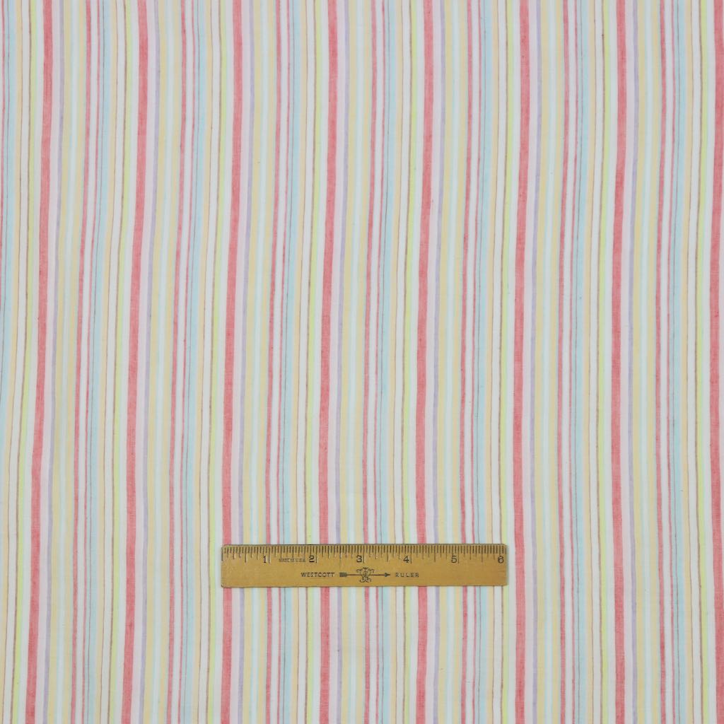 pastel stripes khadi cotton voile fabric