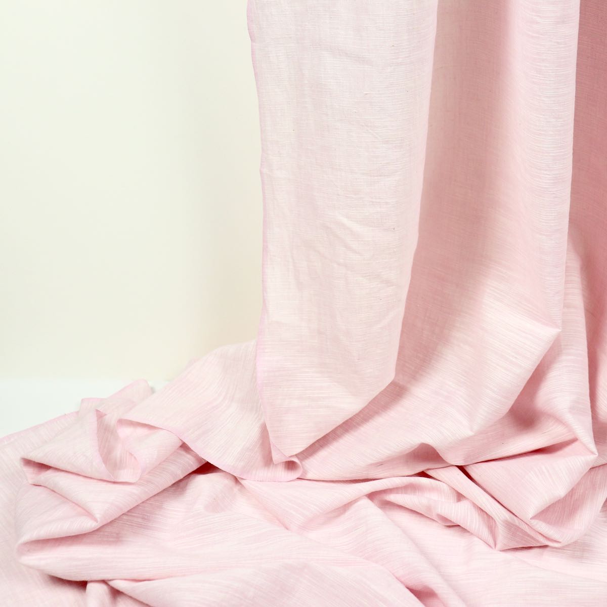 pink slub handloom cotton fabric