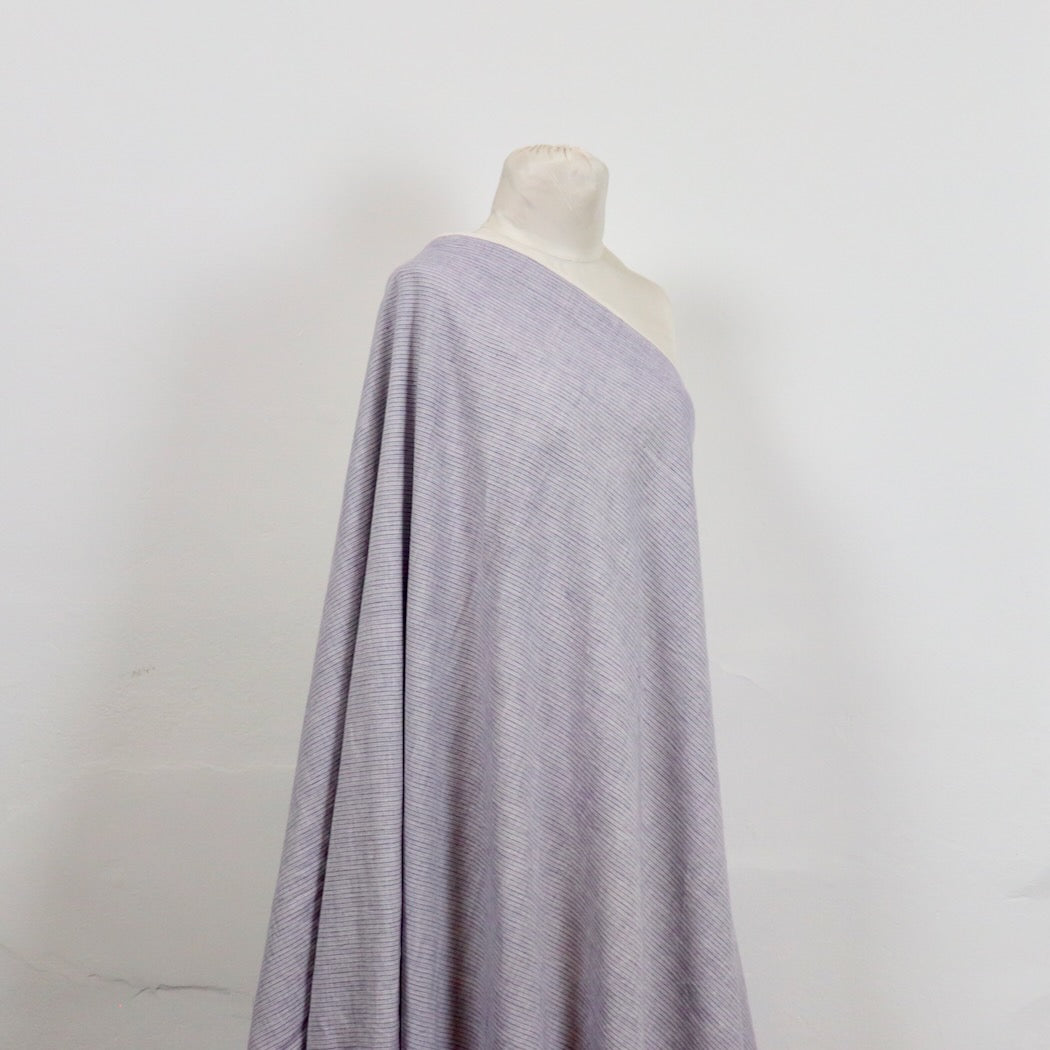 purple striped khadi cotton handwoven fabric