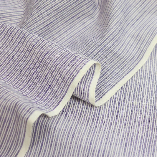 purple striped khadi cotton handwoven fabric