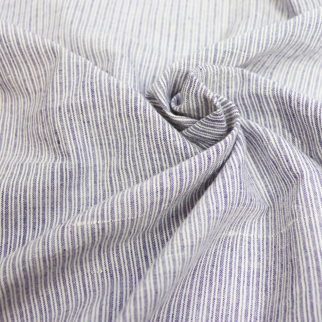 purple striped khadi cotton handwoven fabric