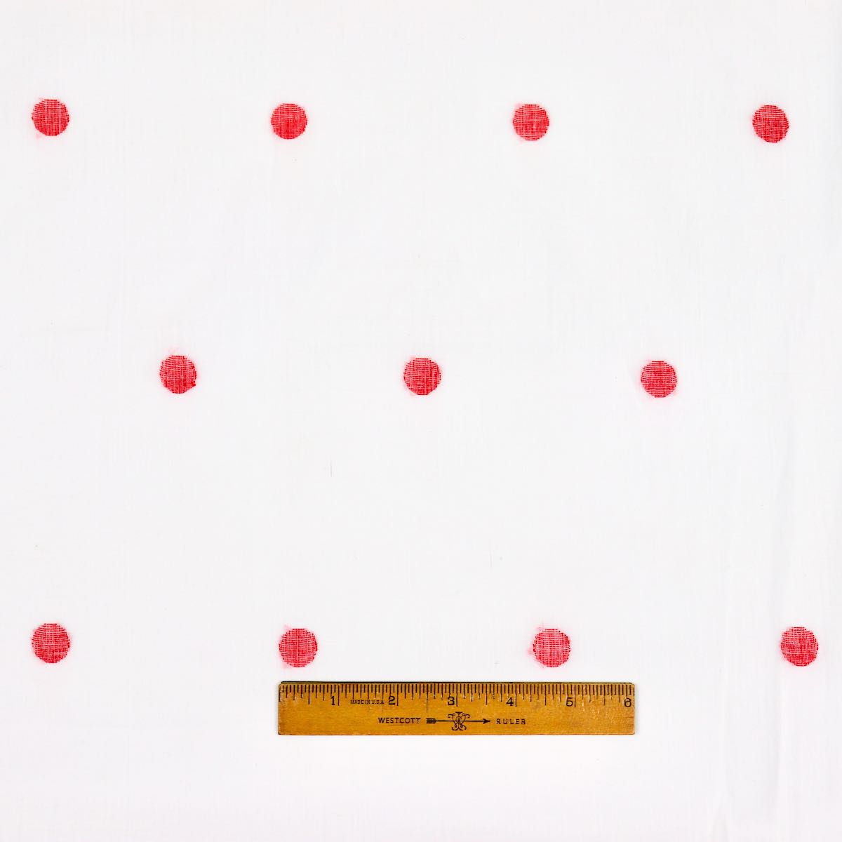 Red Polka Dots Cotton Handloom Jamdani Fabric