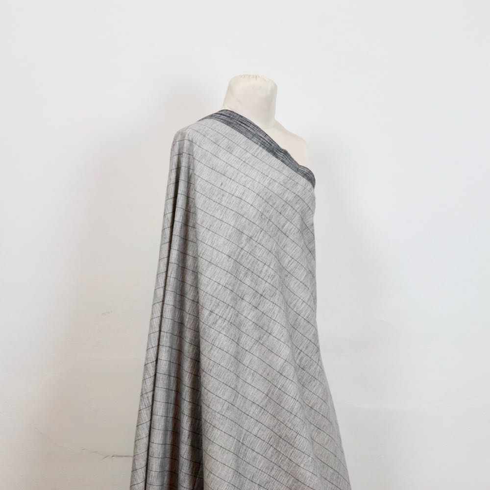 light gray striped handwoven cotton fabric