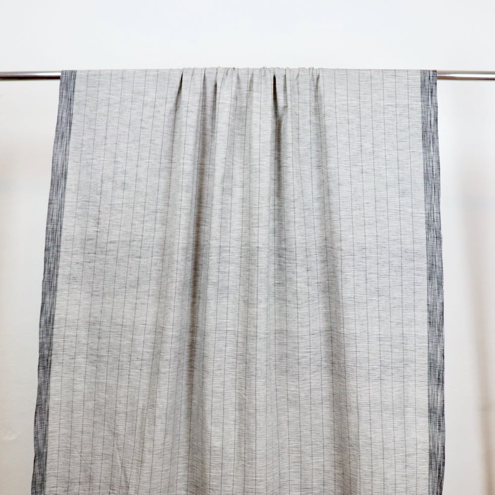light gray striped handwoven cotton fabric