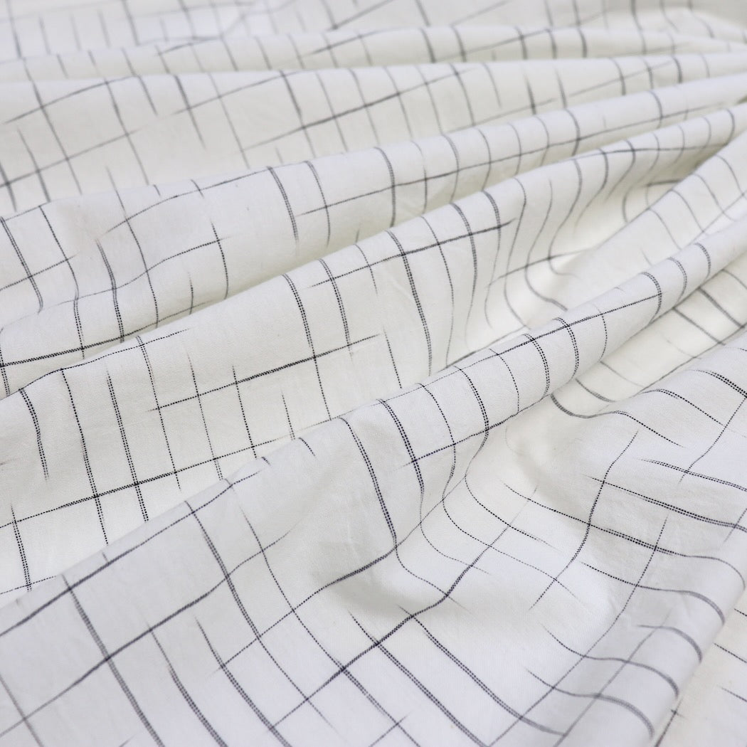 white check handwoven cotton shirt fabric