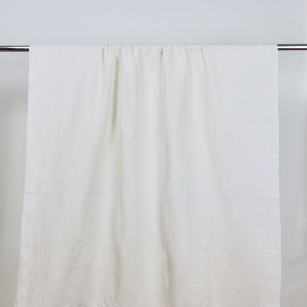 white linen cotton blend twill handwoven fabric