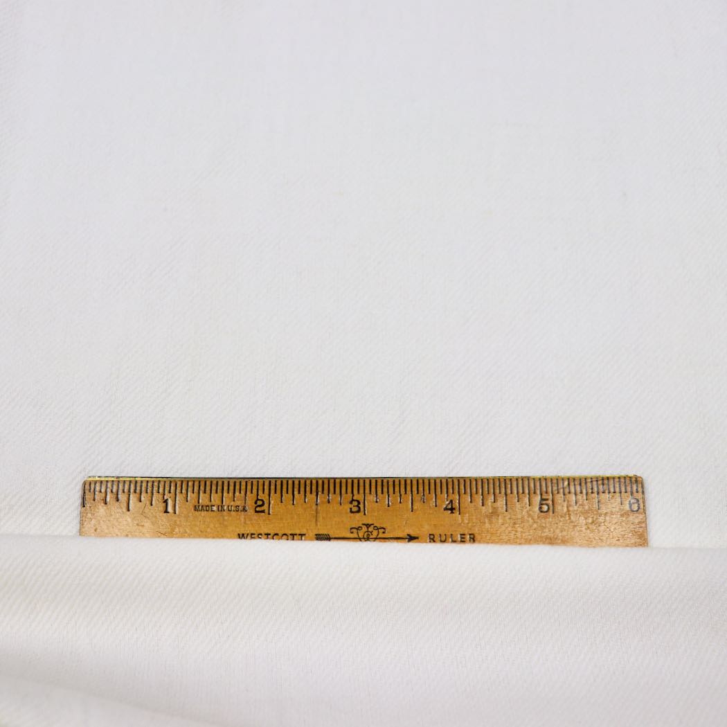 white linen cotton blend twill handwoven fabric