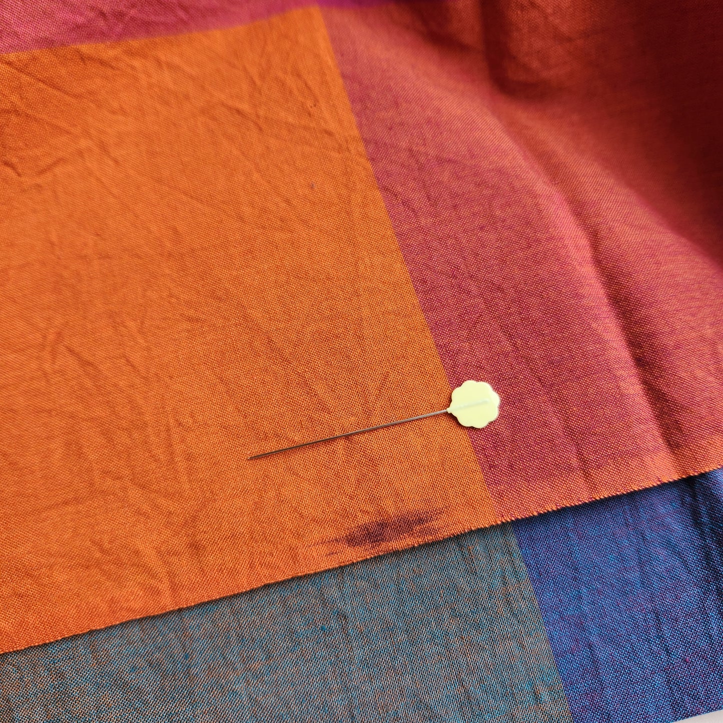 Rainbow Check Handloom Cotton — 0.36 Yard Remnant — Imperfect