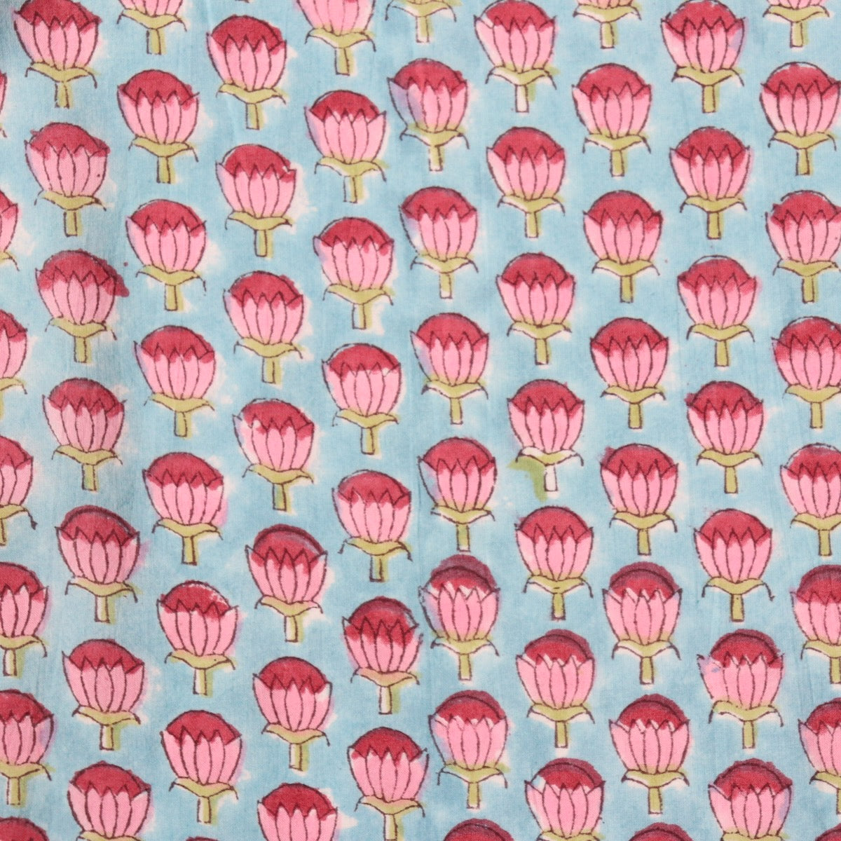 Swatch — Lotus Bud Block Print Cotton