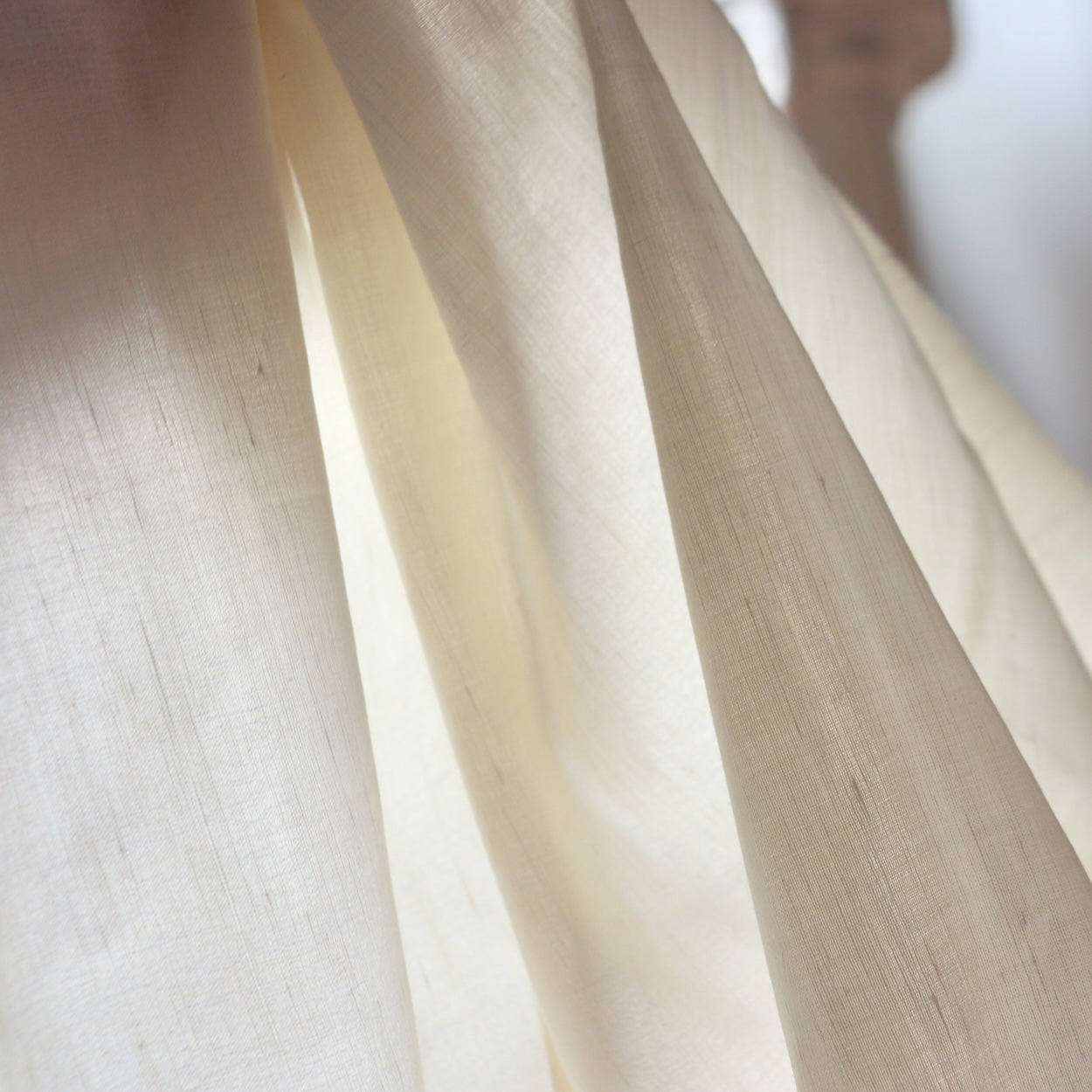silk and linen blend fabric cream color shantung slub weave by the yard