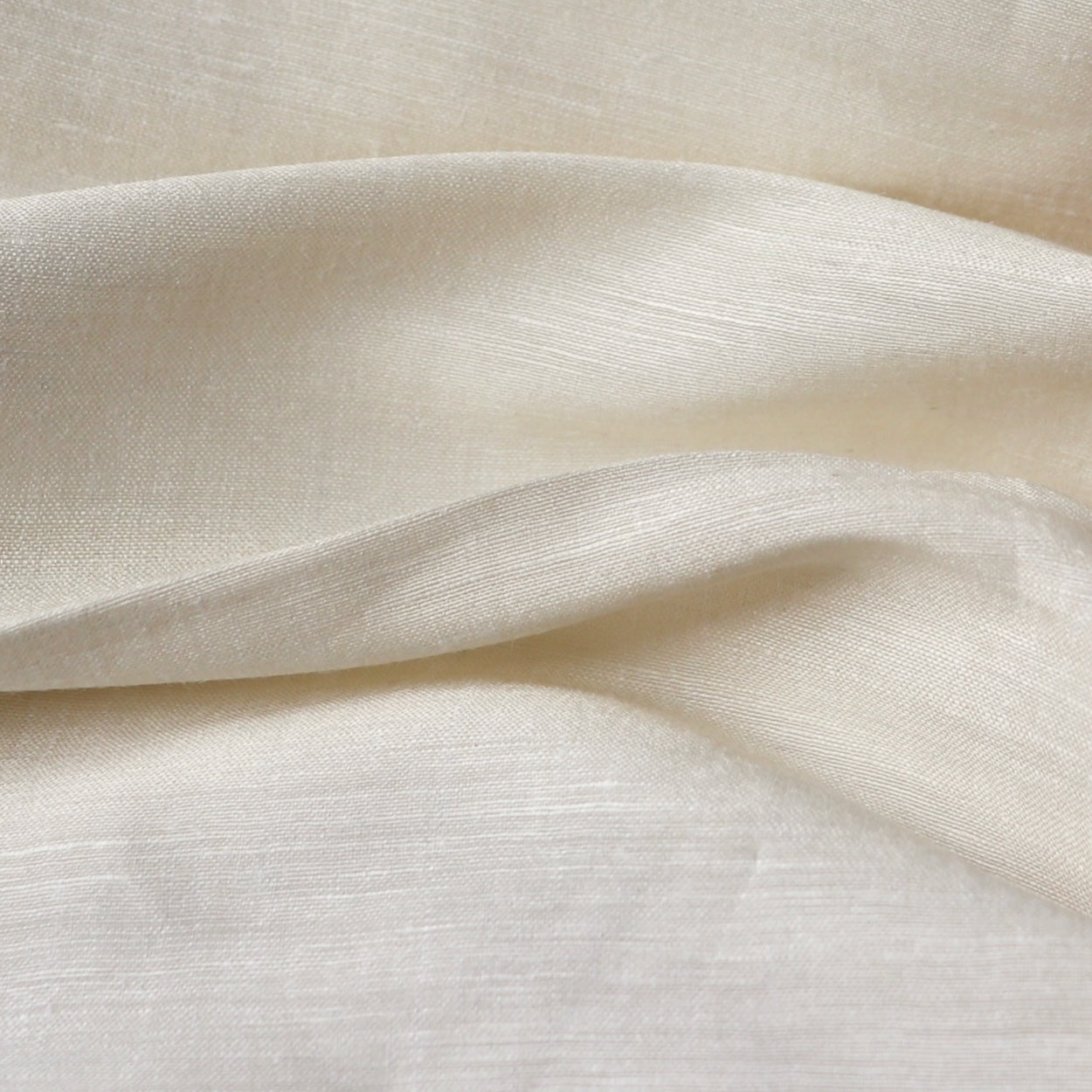 silk and linen blend fabric cream color shantung slub weave by the yard