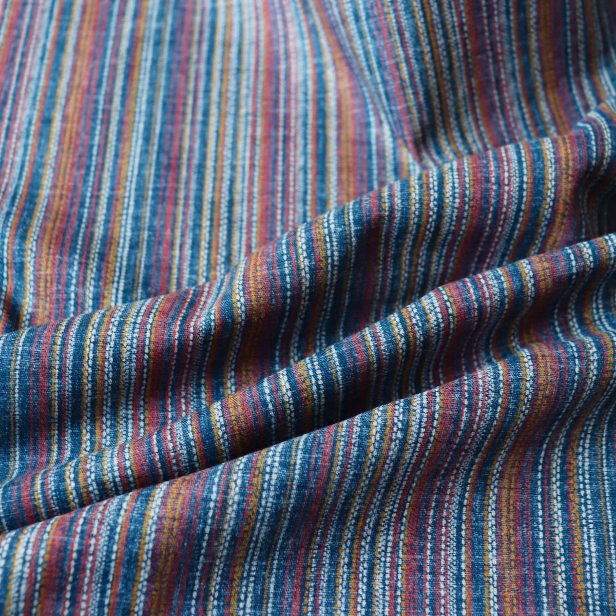 Striped Dobby Japanese Cotton Print — Navy