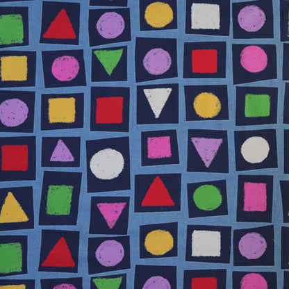 colorful shapes geometric print fabric cotton broadcloth made in Japan