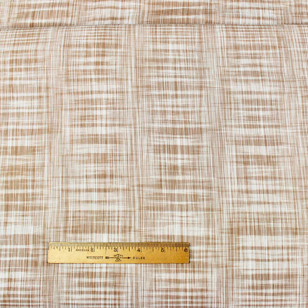 Random Checks Hand Woven Cotton Shirting Fabric Fawn