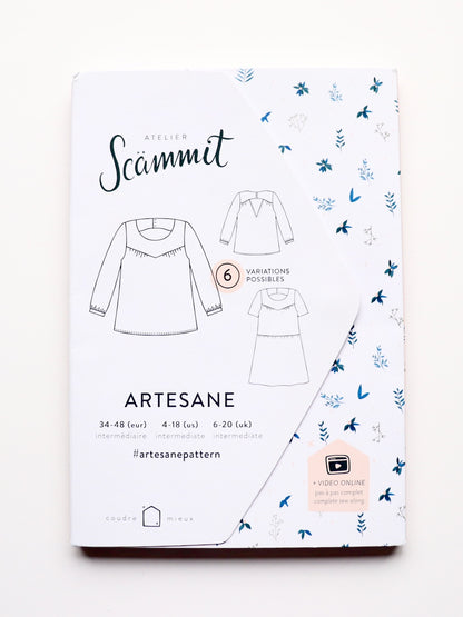 artesane top or dress sewing pattern by atelier scammit