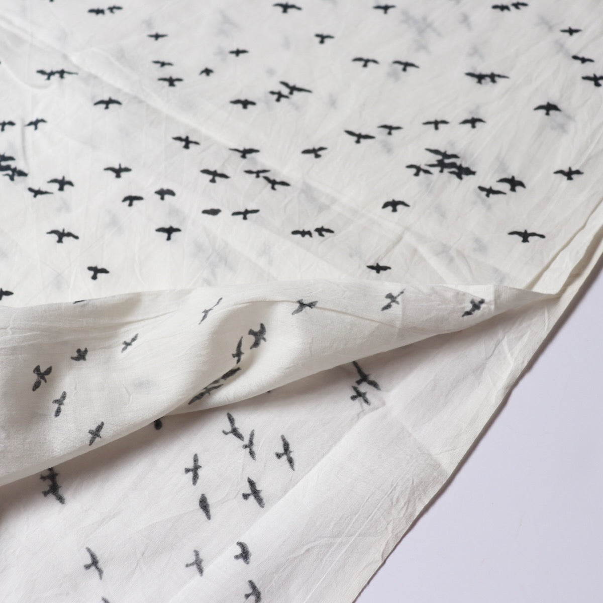 Swatch — Brahma Karma Block Print — Black Birds