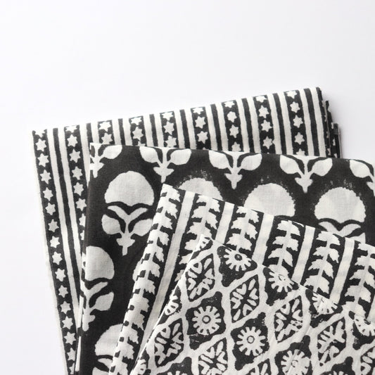 Fat Quarter Bundle — Black & White Block Prints