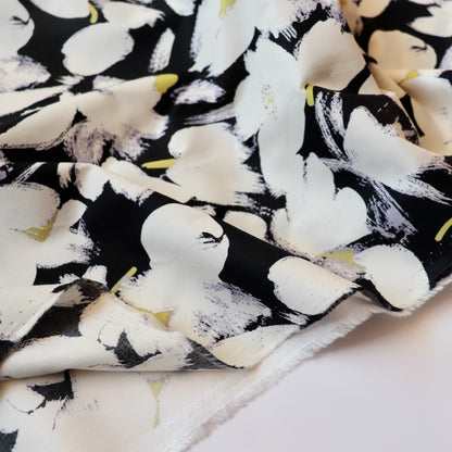 Brushstroke Floral Cotton — Black