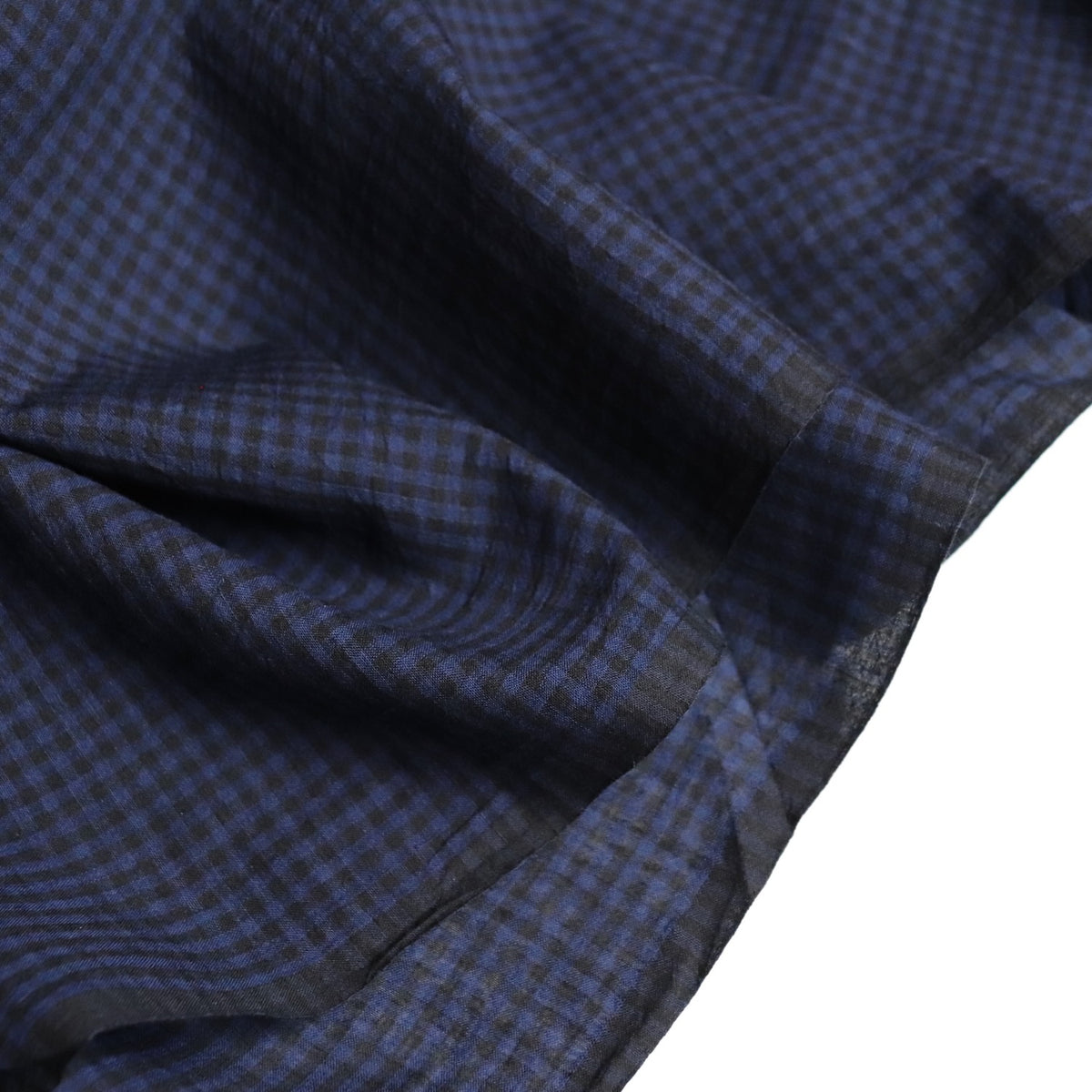 Swatch — Midnight Blue Featherweight Handloom Cotton Check