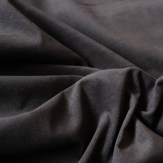 solid black Japanese cotton corduroy fabric