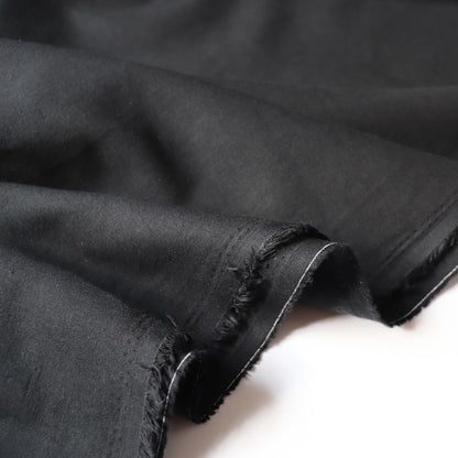 black linen cotton canvas made in Japan fabric by the yard