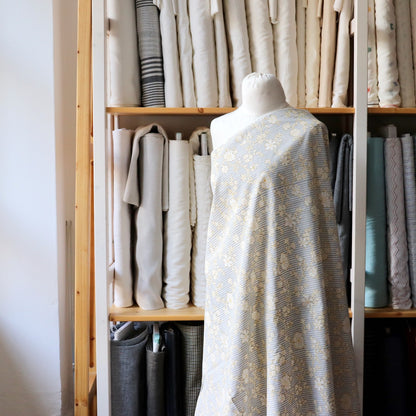 Edwardian Stripe Block Print Cotton