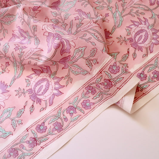 Orchid Border Block Print Cotton