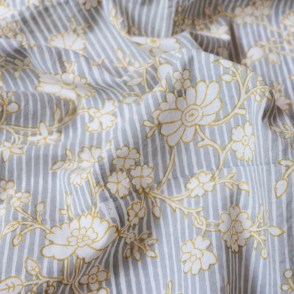Edwardian Stripe Block Print Cotton