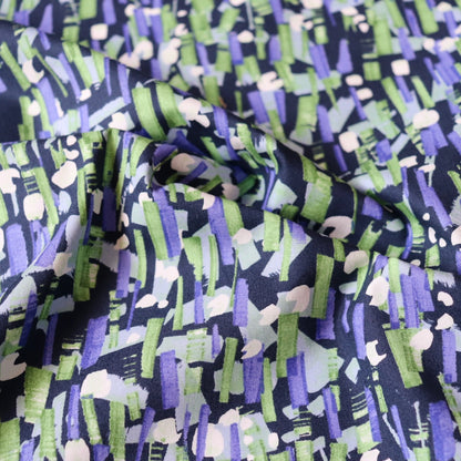 Highlighter Cotton Shirting — Blue-Black