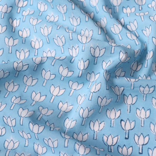 Swatch — Simplest Flower Block Print Cotton