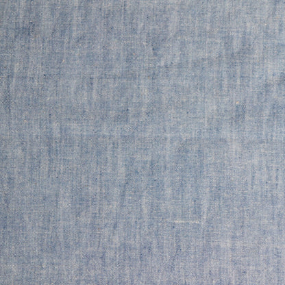 blue cotton chambray fabric handwoven shirting with red selvages