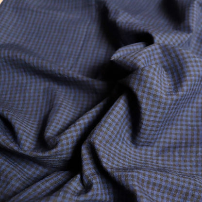 Midnight Blue Featherweight Handloom Cotton Check