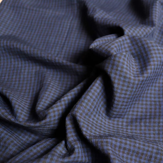 Midnight Blue Featherweight Handloom Cotton Check