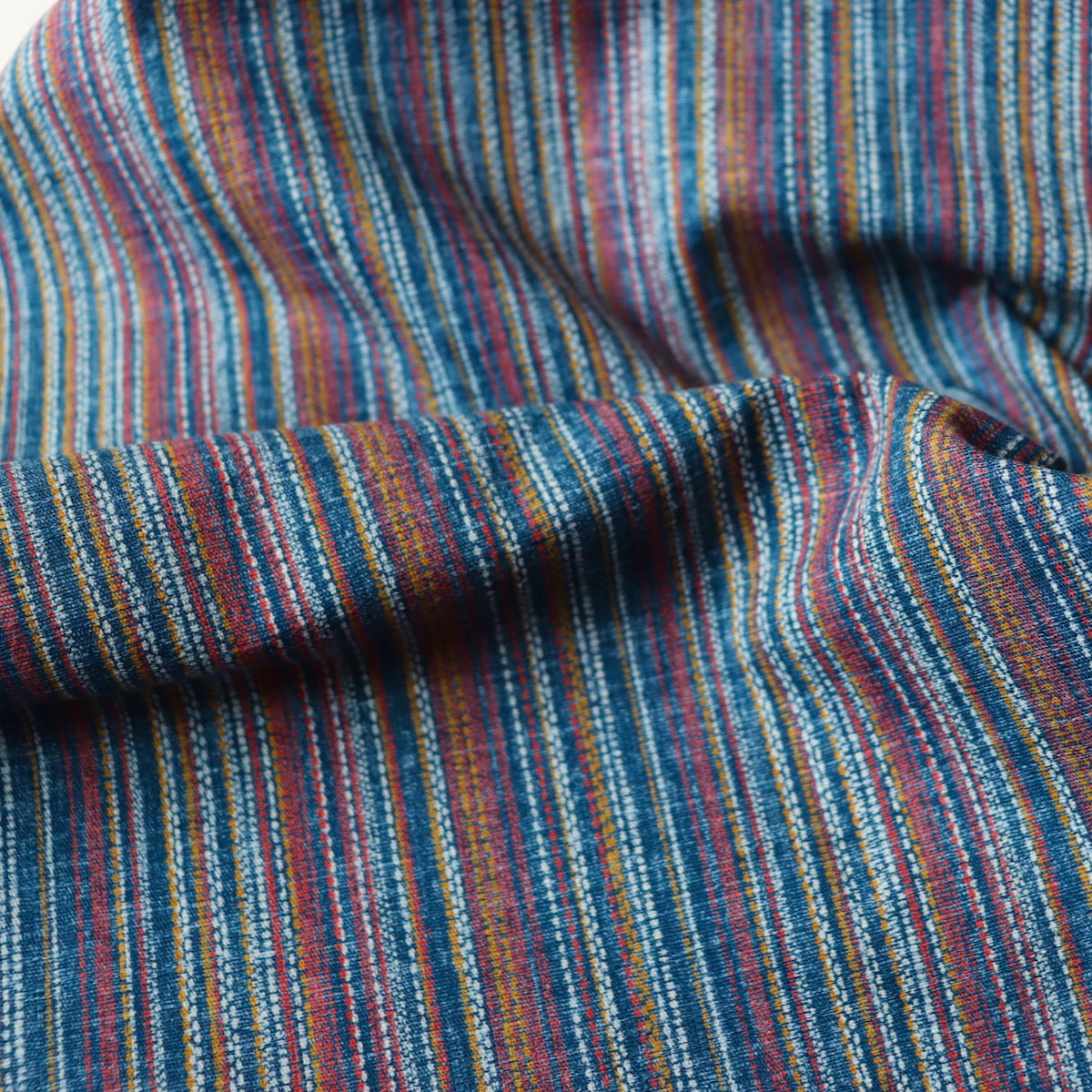 Striped Dobby Japanese Cotton Print — Navy