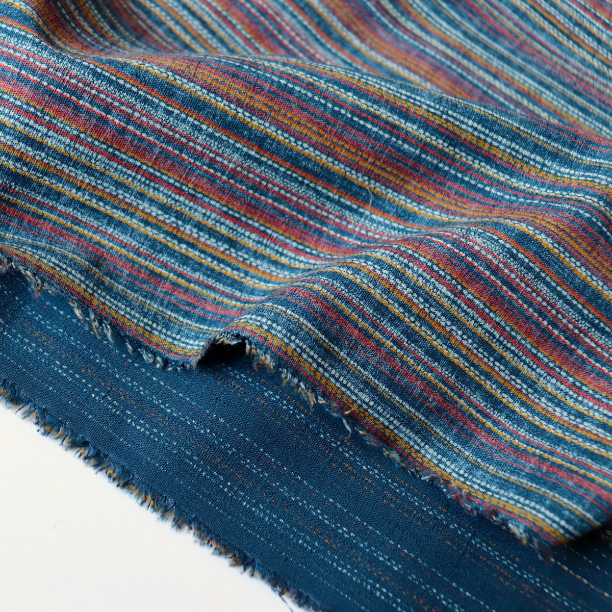 Striped Dobby Japanese Cotton Print — Navy