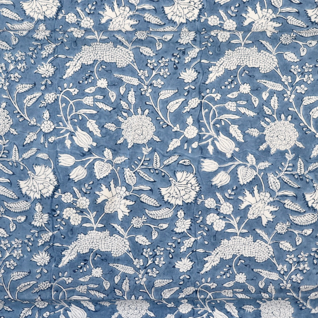 Swatch — Windblown Floral Block Print Cotton
