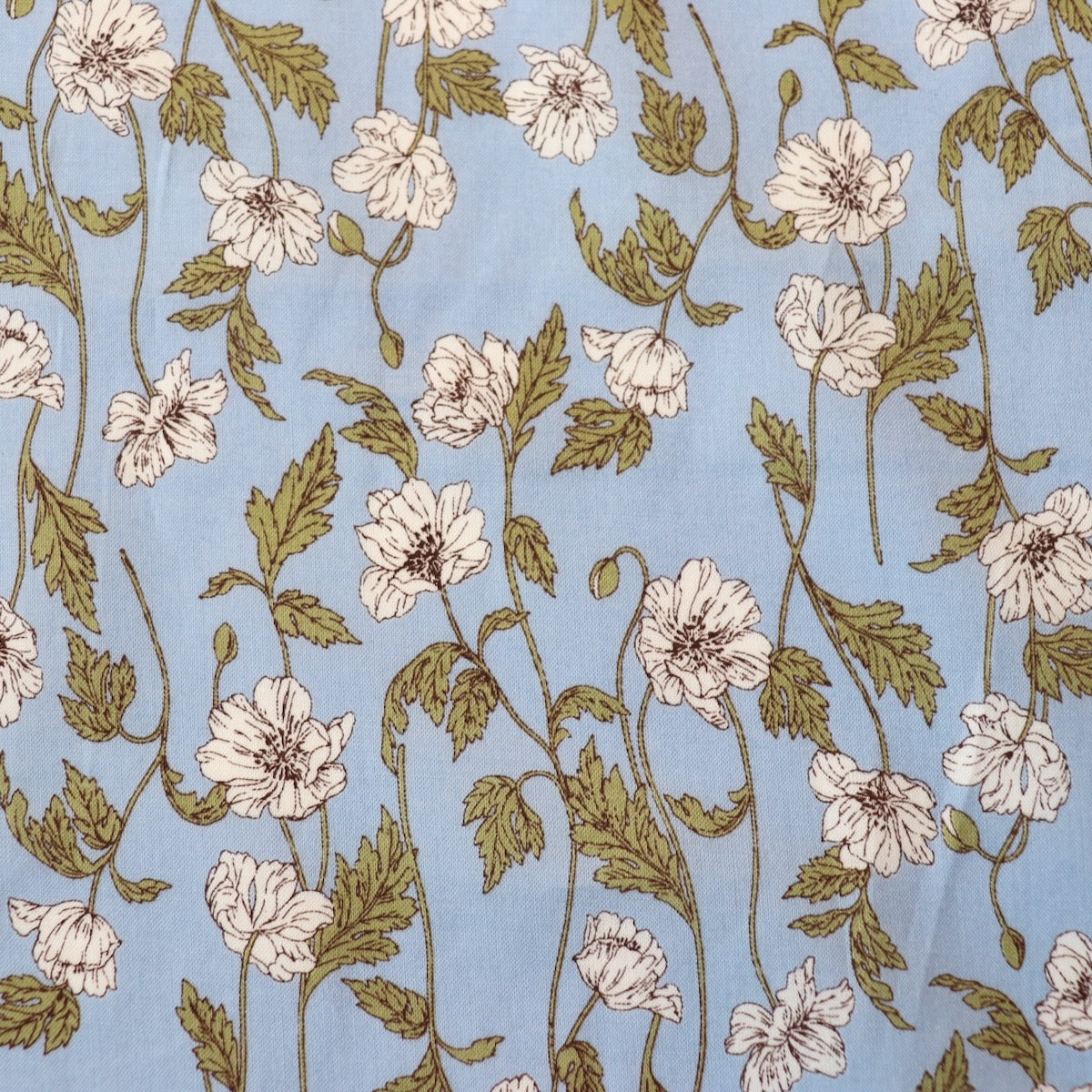 Hokkoh Poppies Cotton Lawn — Blue