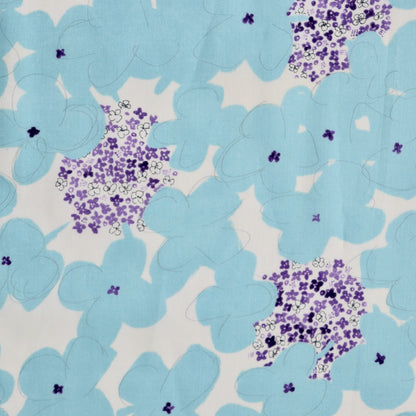 cotton lawn fabric Hokkoh made in Japan sky blue and purple floral print