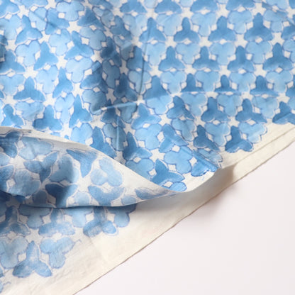 Brahma Karma Block Print — Blue Fan Flower