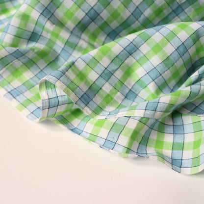 Lake Blue Check Handloom Cotton