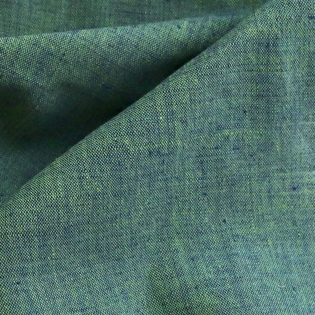 blue green shot handloom cotton fabric