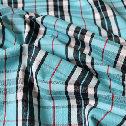 Bold Plaid Cotton — Bright Blue