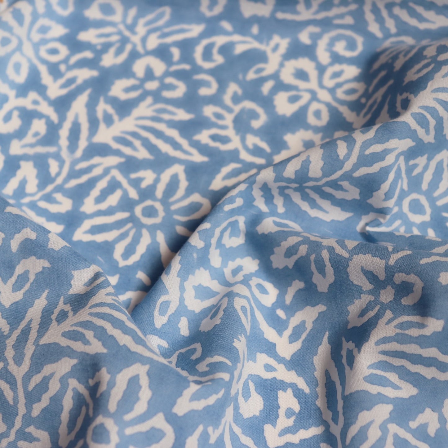 Gentian Blue Block Print Cotton