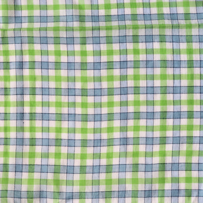 Lake Blue Check Handloom Cotton